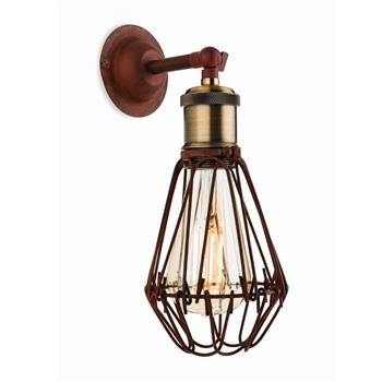 Arcade Rustic Brown & Antique Brass Wall Light 3712RB