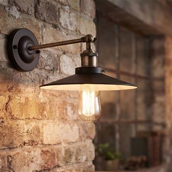 Ashby Adjustable Industrial Styled Wall Light 5933BK