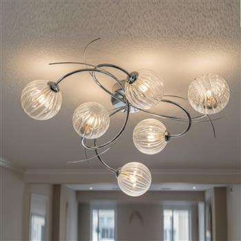 Elba 6-Light Semi-Flush Ceiling Fitting