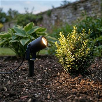Falcon IP65 Black Resin Outdoor Wall Or Spike Spotlight 4168BK