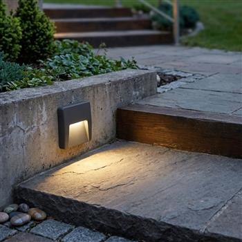 Golf Square IP65 LED Graphite Resin Outdoor Wall light 2810GP