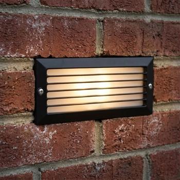Louvre Front Black IP44 Brick Light 1121BK