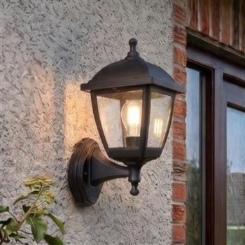 Palma Black Resin IP44 Outdoor Wall Lantern 2815BK