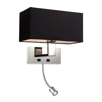 Prince Dual Switched Wall LED Reading Light 8608BK