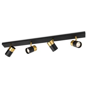 Roma 4-Light Black and Brass Spotlight Bar 6878BK