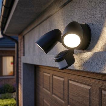 Security Black Dual CCT LED Outdoor PIR Light 2836BK
