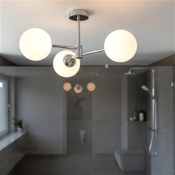 Splash IP44 3-Light Semi-Flush Ceiling Fitting 6871CH