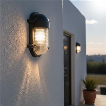 Turin IP65 Black Eyelid Bulkhead Light 4138BK