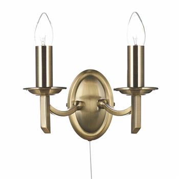 Ambassador Double Wall Light Antique Brass AMB0975