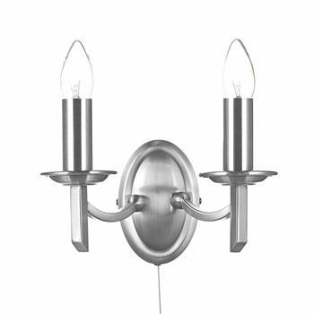 Ambassador Two Light Wall Light Satin Chrome AMB0946