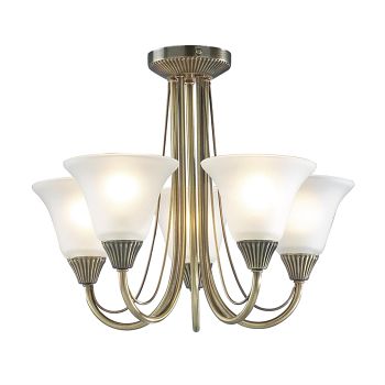 Boston Semi Flush Fitting Antique Brass Finish BOS05