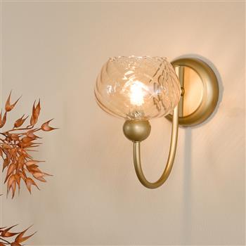 Cognac Satin Gold And Champagne Glass Wall light COG0735