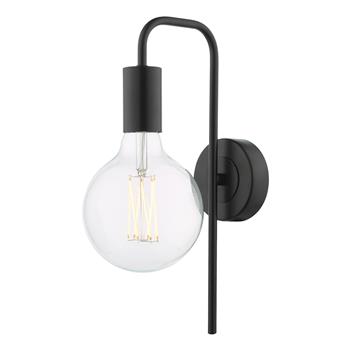 Dena Matt Black Single Curved Wall Light DEN0722