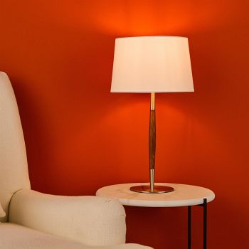 Detroit Satin Nickel & Teak Table Lamp DET4246-CEZ142