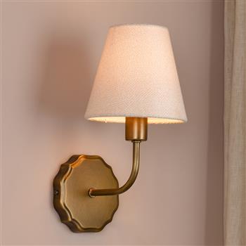 Dijon Antique Bronze With Hardback Linen Shade Wall Light DIJ0763-ROR2615