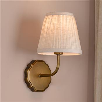 Dijon Linen Pleated Shade And Antique Bronze Wall Light DIJ0763-DID2629