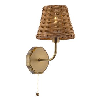 Dijon Rattan Shade And Antique Bronze Wall Light DIJ0763-WIC2647