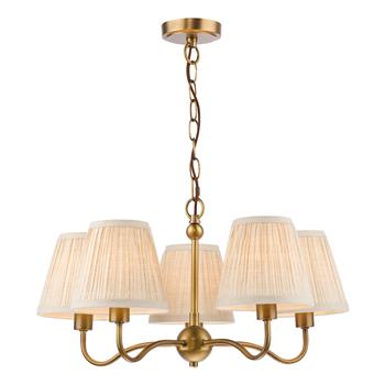 Elara 5 Light Antique Small Tapered Shades Multi-Arm Fitting
