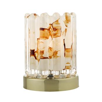 Elf Opal Ribbed Glass Touch Dimmer Table Lamp