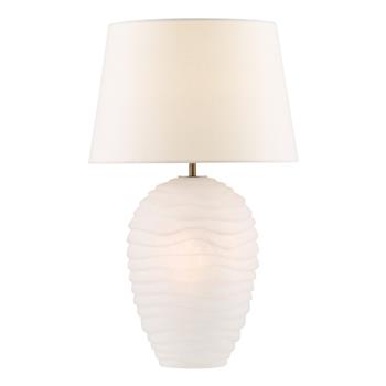 Encara Dual Lit Sculpted White Lamp With Ivory Shade ENC4202