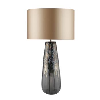 Erdis Blue Art Glass Table Lamp With Taupe Shade ERD4223-LYR1629