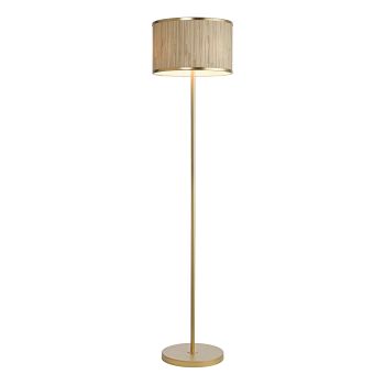 Fenella Natural Seagrass And Gold Leaf 3 Light Floor Lamp FEN4935