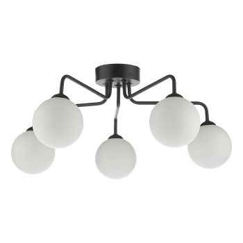 Feya Opal Glass 5 Light Semi-Flush Ceiling Fitting