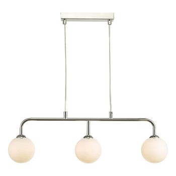Feya Polished Chrome And Opal Glass 3 Light Bar Pendant FEY6250-02