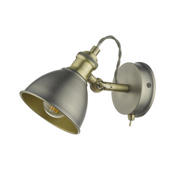 Governor Antique Chrome/Brass Single Wall Spotlight GOV0761