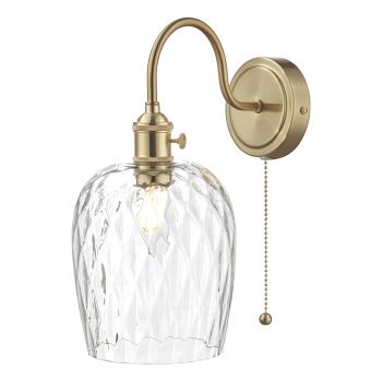 Hadano Clear Dimpled Glass And Antique Finish Single Wall Light