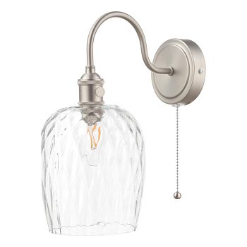Hadano Clear Dimpled Glass And Antique Finish Single Wall Light