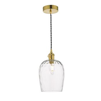 Hadano Dimpled Glass Single Pendant Fitting 