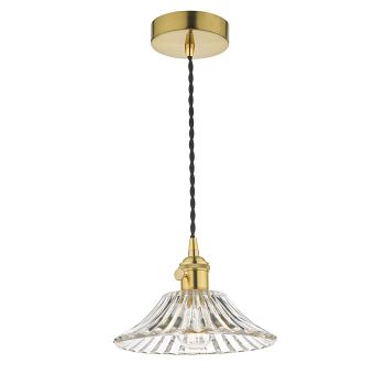 Hadano Ribbed Flared Glass Pendant Fitting