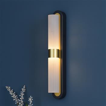 Hessel Matt Black And Satin Gold LED Wall Light HES0954