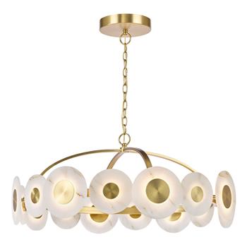 Irela LED Natural Brass And Alabaster Pendant Fitting IRE1635