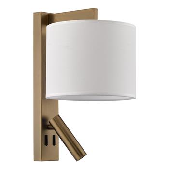 Itala Ivory Drum Shade Reading Arm Wall Light