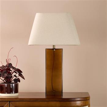 Izar Brown Glass And Taupe Shade Table Lamp IZA4229
