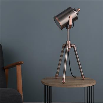 Jake Antique Silver And Copper Tripod Table Lamp JAK4021
