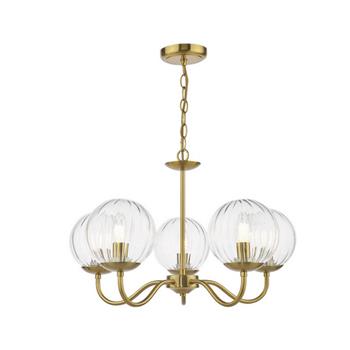 Jocelyn Natural Brass 5 Light Multi-Arm Pendant JOC0542