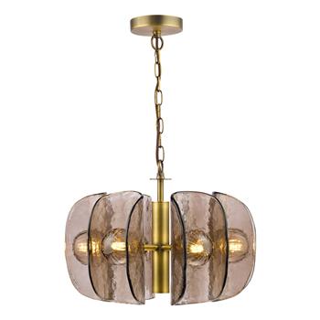 Megara 6 Light Antique Bronze And Tea Smoked Glass Pendant MEG0663