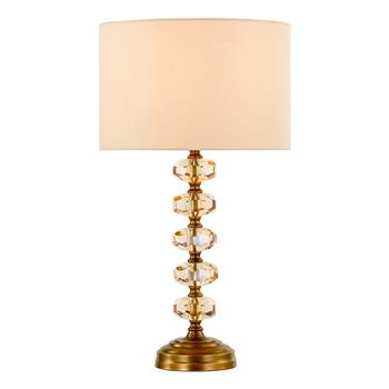 Oleana Ivory Shade And Cut Glass Table Lamp 