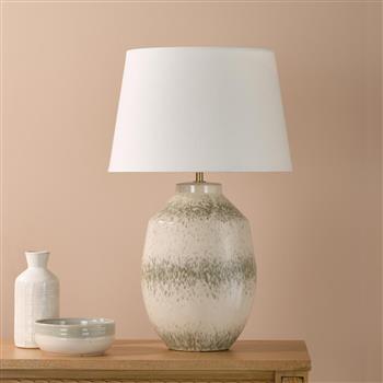 Omari Green Speckled Ceramic Table Lamp With Ivory Shade OMA4224