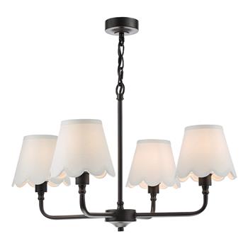 Padme Matt Black And Ivory Shade 4-Light Fitting PAD0422-NER262