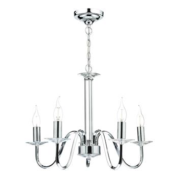 Pique Polished Chrome 5 Light Multi-Arm Pendant PIQ0550