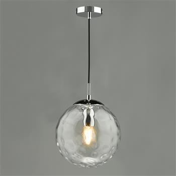 Ripple Single Rippled Glass Pendant Fitting