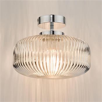 Riva IP44 Semi-Flush Bathroom Light Chrome Finish RIV5208