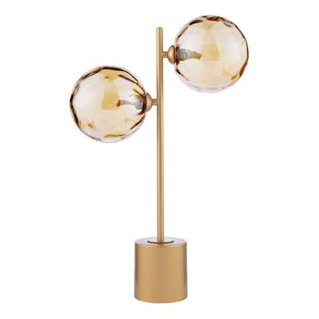 Spiral Dual Matt Finish With Large Globe Glass Table Lamp 