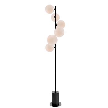 Spiral Six Light Large Glass Shades Floor Lamp 