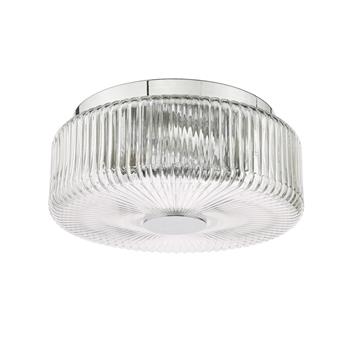 Twyman Ribbed Glass Bathroom IP44 Flush Light