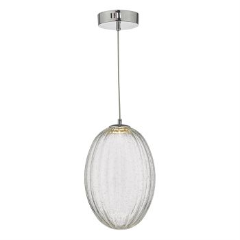 Tyona Polished Chrome And Clear Glass Ceiling Pendant TYO0108